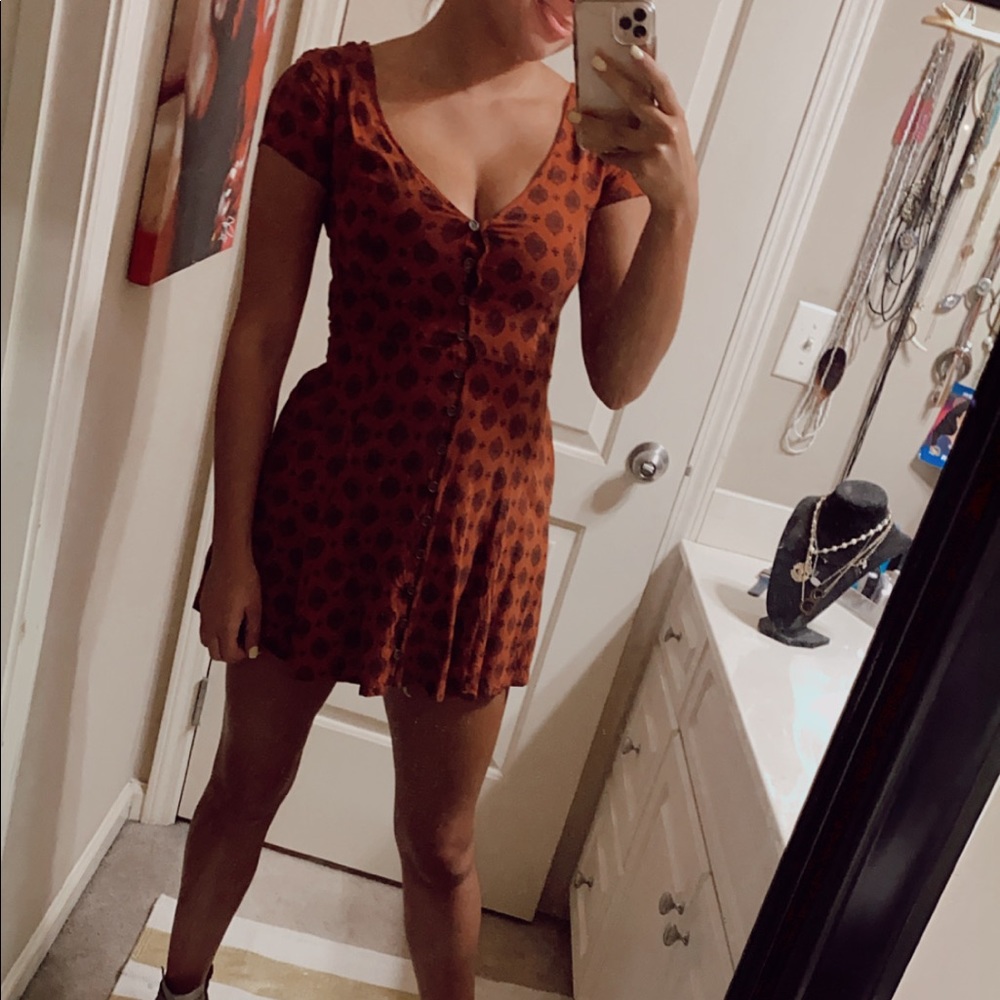 Rust and Black Boho Long Top